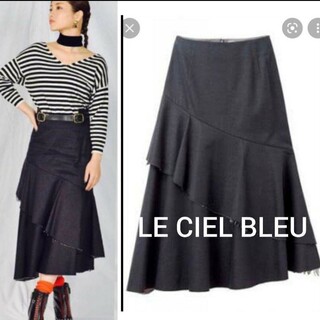 ルシェルブルー(LE CIEL BLEU)の新品♪LE CIEL BLEU★石原さとみちゃん着用デニム生地ロングスカート(ロングスカート)