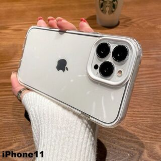 iphone11ケース　ホワイト 耐衝撃 667(iPhoneケース)