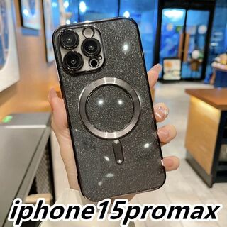iphone15promaxケース  無線　磁気 ワイヤレス充電 ブラック６(iPhoneケース)