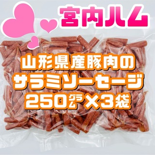 宮内ハム　山形県産豚肉のサラミソーセージ 3袋(その他)