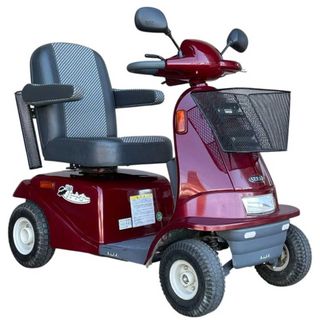 セリオ 電動カート 遊歩パートナー ハンドル形電動車いす レッド SBT40 可動品 中古 016871 SERIO 福祉用具 電動カー カゴあり 杖ホルダー付 シニアカー ワインレッド かご付き 電気 車いす 時速6km(ワイン)