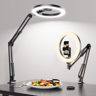 LUXSURE リングライト アーム 撮影用ライト 俯瞰撮影 スマホスタンド ラ(その他)