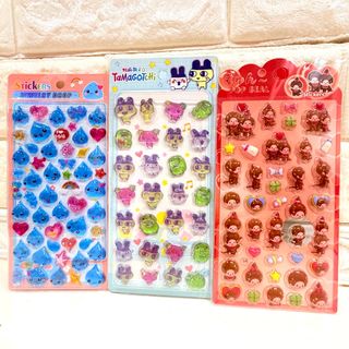 しずくちゃん モンチッチ たまごっち ボンボンドロップシール ３枚セット(キャラクターグッズ)