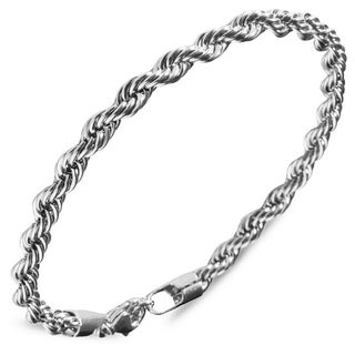 ブレスレット ステンレス ツイスト シルバー 幅5mm 長さ18cm ◎(ブレスレット)